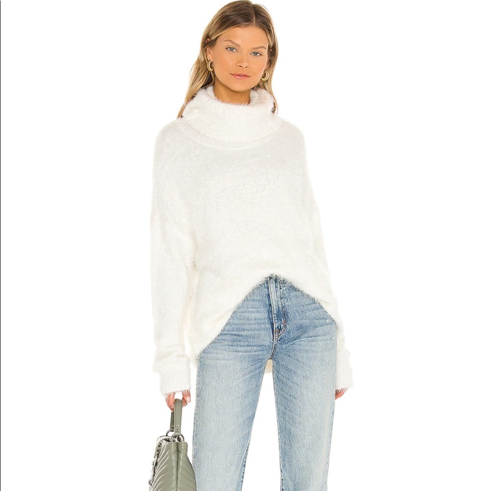 Show Me Your MuMu Cream Cozy Fuzzy Turtleneck Sweater